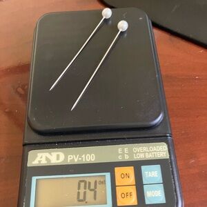 Silver Hat Pins with White Pearl Tops